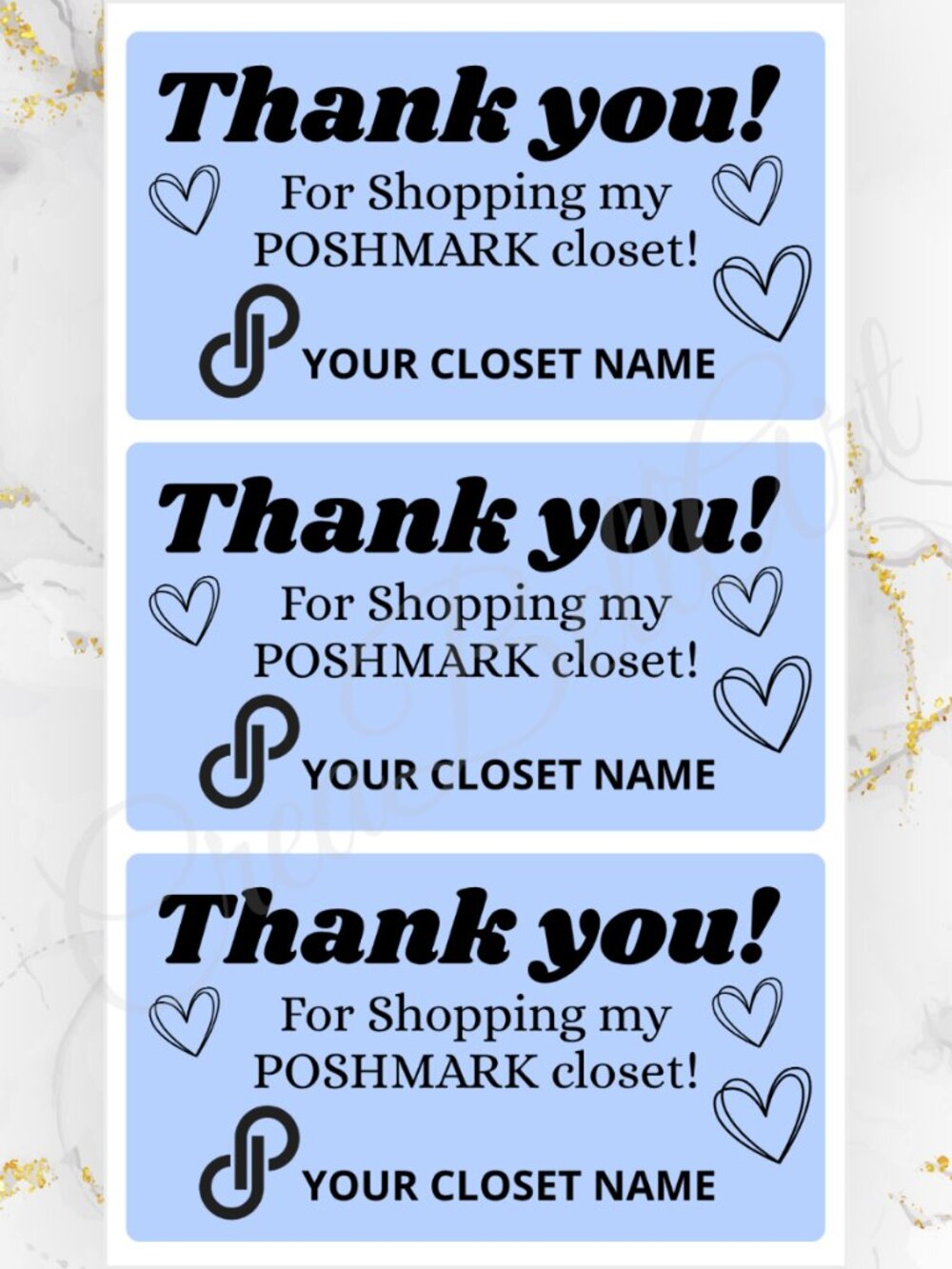 100 Thank you Stickers for Packaging | Small Business Labels